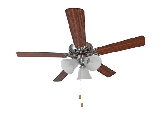 Basic-Max 52" Fandelier with 5 Blades in Pecan and Satin Nickel and Walnut