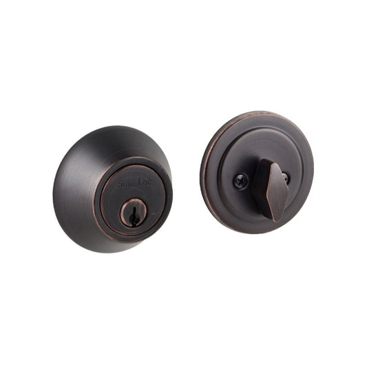 Contemporary Single Cylinder Deadbolt in Vintage Bronze