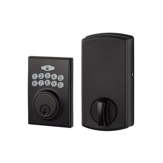 Modern Electric Deadbolt in Flat Black