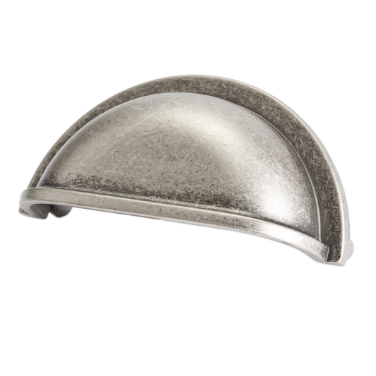 3.44" Traditional Modern Cup Pull Bar in Weathered Nickel from Select Collection