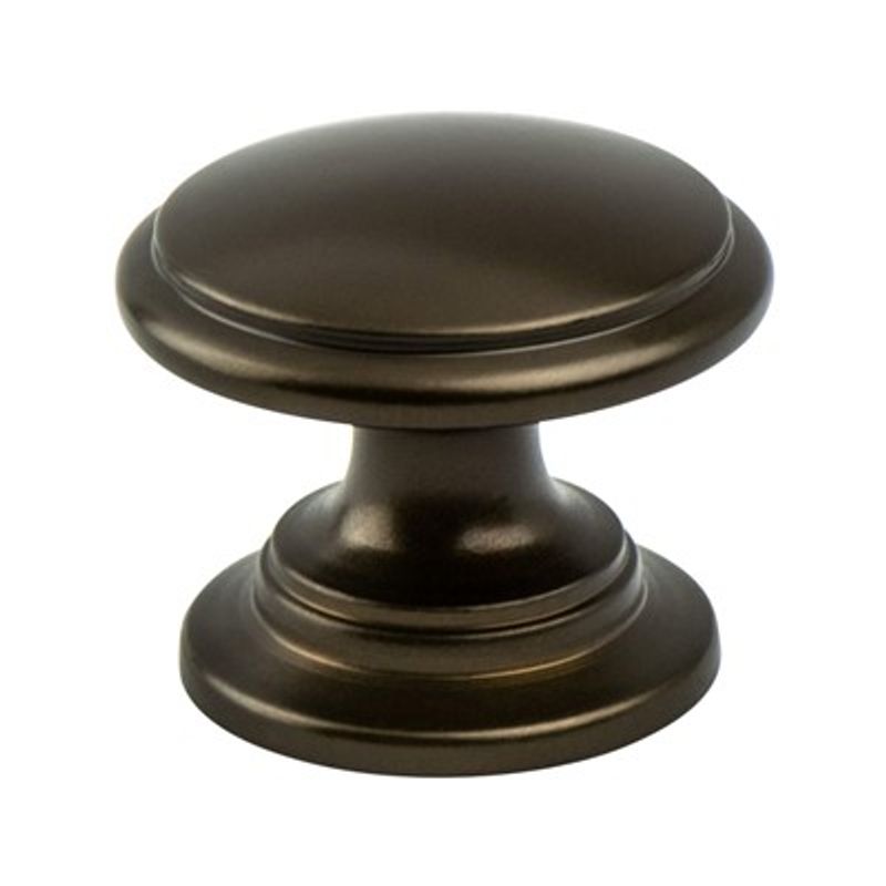 1.19' Wide Traditional Beveled Round Knob in Oil Rubbed Bronze from Adagio Collection