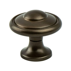 1.19' Wide Traditional Round Knob in Oil Rubbed Bronze from Adagio Collection
