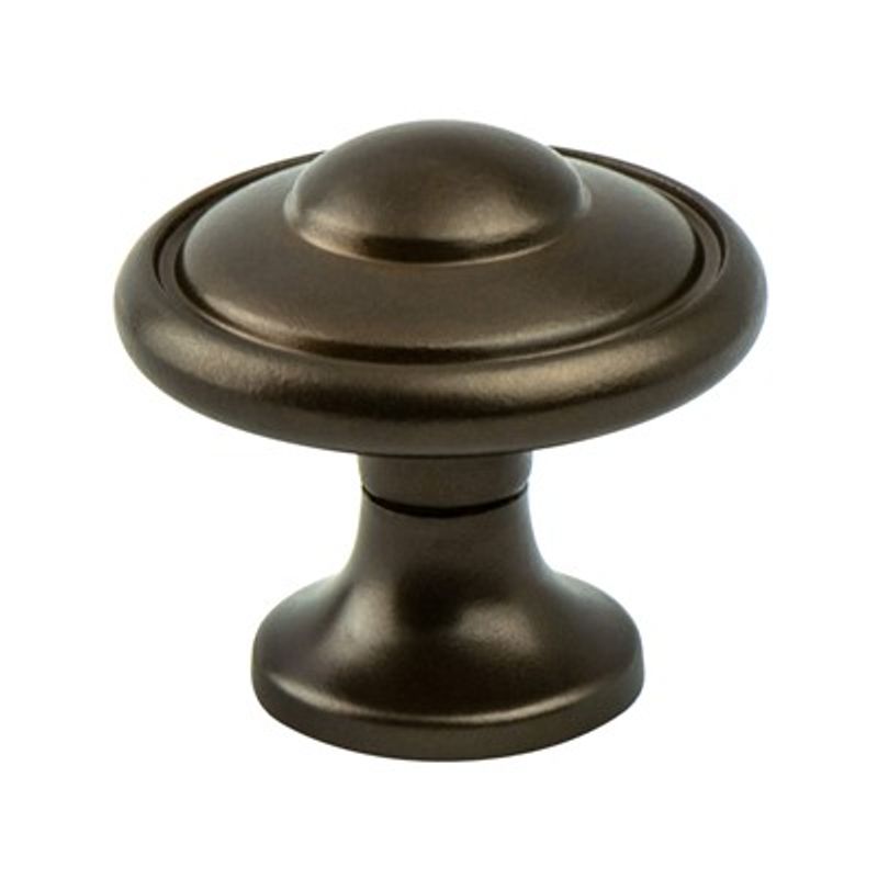 1.19' Wide Traditional Round Knob in Oil Rubbed Bronze from Adagio Collection