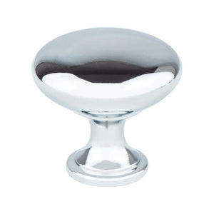 1.13' Wide Traditional Round Knob in Polished Chrome from Advantage One Collection