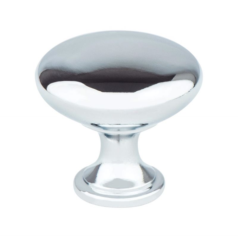 1.13' Wide Traditional Round Knob in Polished Chrome from Advantage One Collection