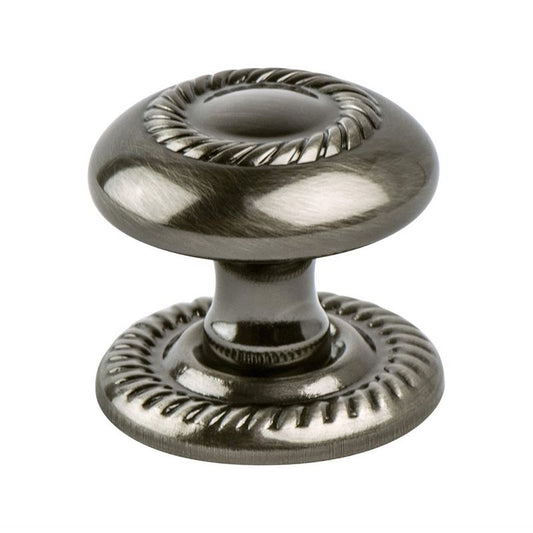 1.25" Wide Traditional Round Knob in Brushed Black Nickel from Advantage Plus Collection