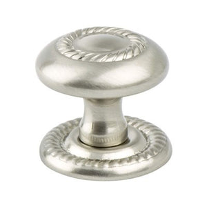1.25' Wide Traditional Roped Knob in Brushed Nickel from Advantage Plus Four Collection