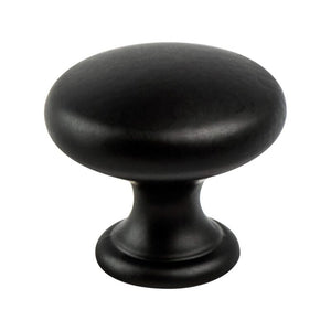 1.25' Wide Contemporary Round Knob in Black from Intersect Collection