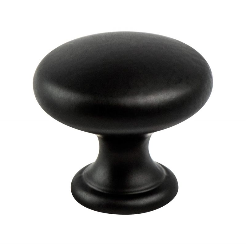 1.25' Wide Contemporary Round Knob in Black from Intersect Collection