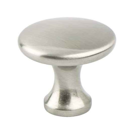 1.13" Wide Contemporary Round Knob in Brushed Nickel from Advantage Plus Collection