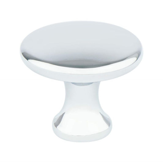 1.13" Wide Contemporary Round Knob in Polished Chrome from Advantage Plus Collection