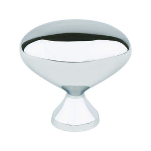 0.88' Wide Transitional Modern Classic Oval Knob in Polished Chrome from Advantage Plus Collection