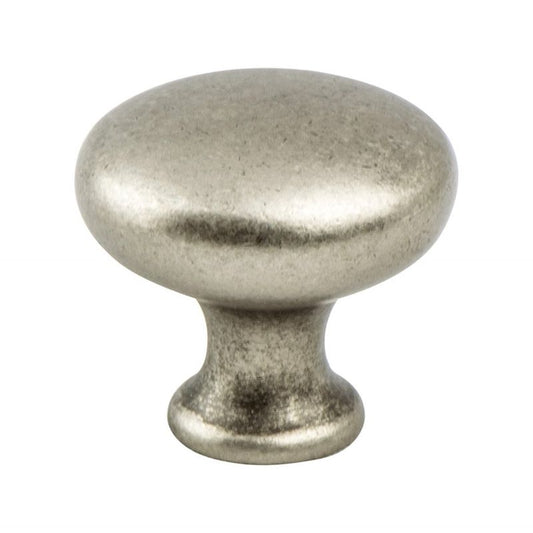 1.13" Wide Traditional Round Knob in Weathered Nickel from Advantage Plus Collection