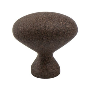 0.88' Wide Traditional Oval Knob in Dull Rust from American Classics Collection
