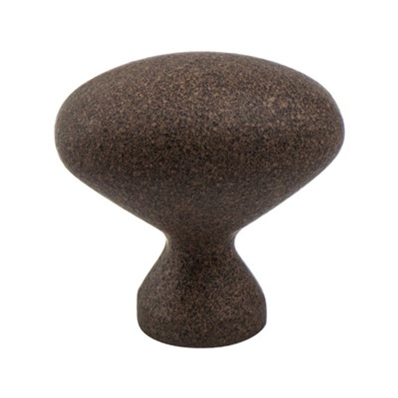 0.88' Wide Traditional Oval Knob in Dull Rust from American Classics Collection
