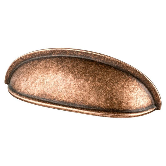 4.69" Traditional Cup Pull in Weathered Copper from American Classics Collection