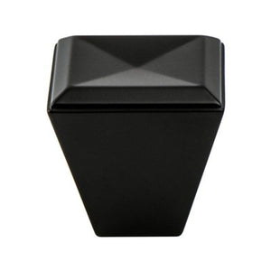 1.13' Wide Transitional Modern Square Knob in Matte Black from Connections Collection