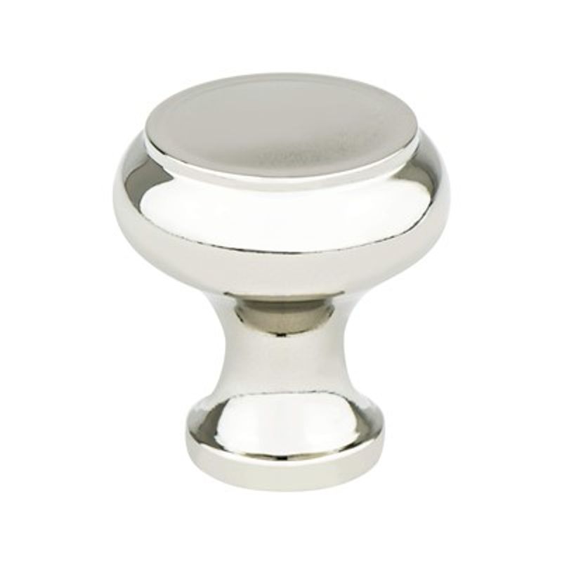 1.3' Wide Transitional Modern Round Knob in Polished Nickel from Designers' Group Collection