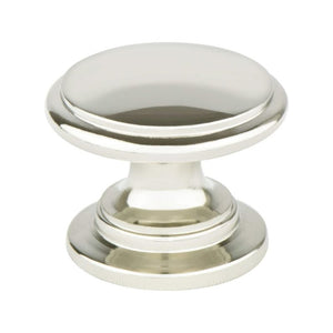 1.19' Wide Transitional Modern Round Knob in Polished Nickel from Designers' Group Collection
