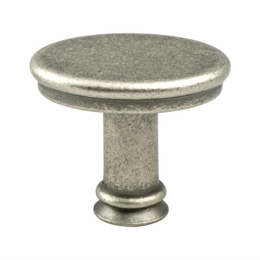 1" Wide Transitional Modern Classic Oval Knob in Weathered Nickel from Dierdra Collection