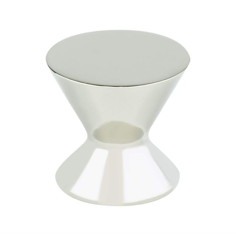 1.19' Wide Transitional Modern Round Knob in Polished Nickel from Domestic Collection