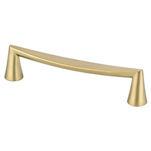 5.75' Transitional Modern Curved Bar Pull in Modern Brushed Gold from Domestic Collection