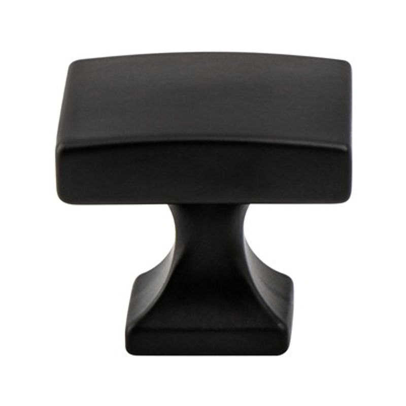 1.13' Wide Contemporary Square Knob in Matte Black from Epoch Edge Collection