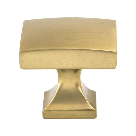 1.13" Wide Contemporary Square Knob in Modern Brushed Gold from Epoch Edge Collection