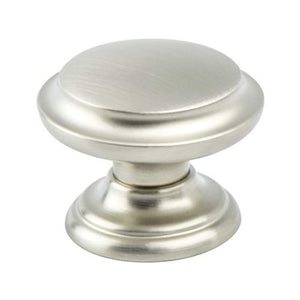 1.38' Wide Traditional Tiered Knob in Brushed Nickel from Euro Classica Collection
