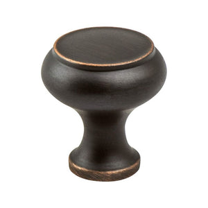 1.25' Wide Transitional Modern Round Knob in Verona Bronze from Forte Collection