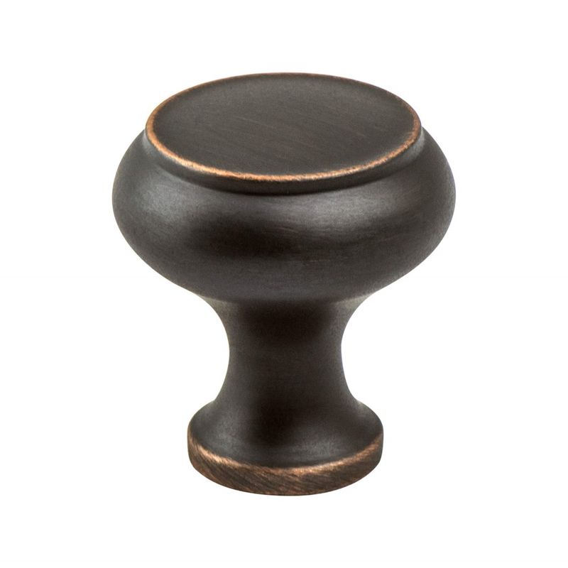 1.25' Wide Transitional Modern Round Knob in Verona Bronze from Forte Collection