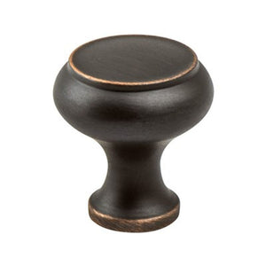 1.25' Wide Transitional Modern Round Knob in Verona Bronze from Forte Collection