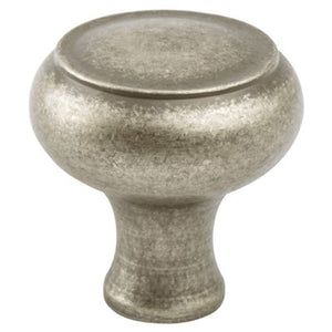 1.69' Wide Transitional Modern Round Knob in Weathered Nickel from Forte Collection