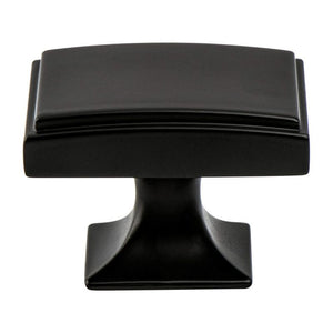 1.13' Wide Traditional Rectangular Knob in Matte Black from Hearthstone Collection