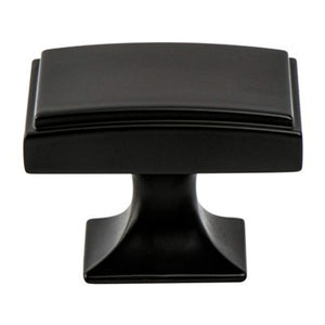 1.13' Wide Traditional Rectangular Knob in Matte Black from Hearthstone Collection