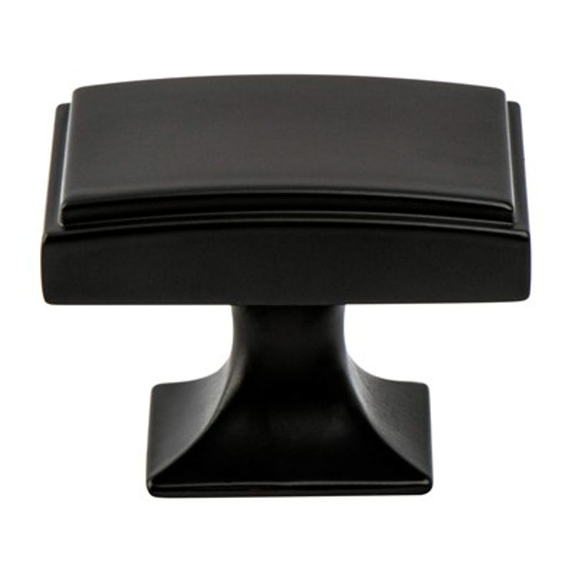 1.13' Wide Traditional Rectangular Knob in Matte Black from Hearthstone Collection
