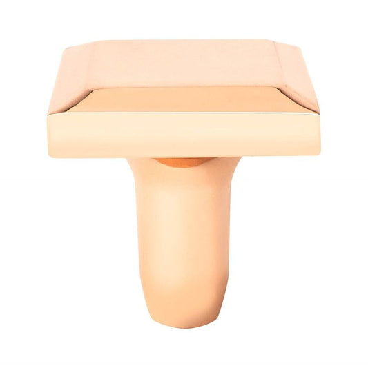 1.19" Wide Contemporary Square Knob in Polished Copper from Metro Collection