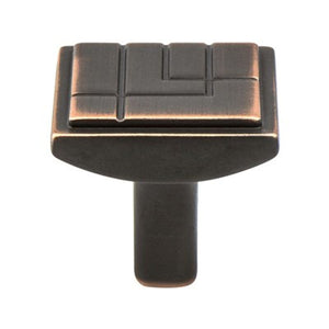1.13' Wide Artisan Square Knob in Verona Bronze from Oak Collection