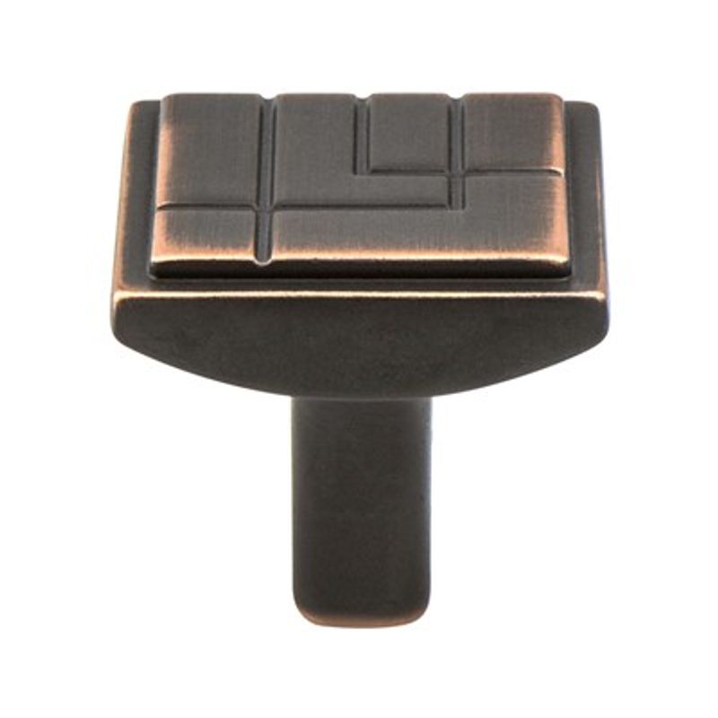 1.13' Wide Artisan Square Knob in Verona Bronze from Oak Collection