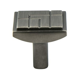 1.13' Wide Artisan Square Knob in Vintage Nickel from Oak Collection
