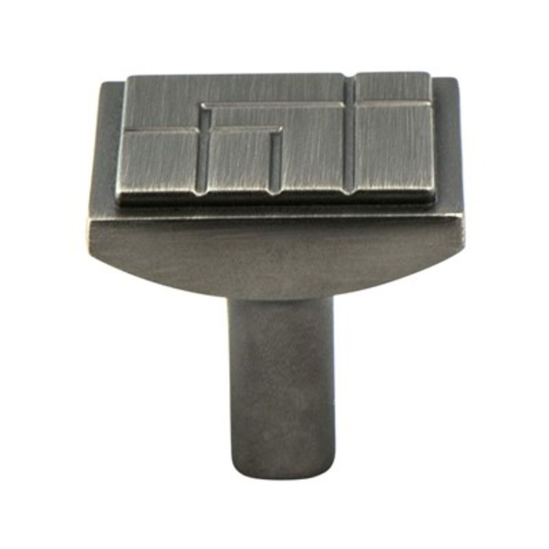 1.13' Wide Artisan Square Knob in Vintage Nickel from Oak Collection