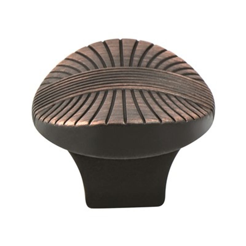 1.19' Wide Transitional Modern Oval Knob in Verona Bronze from Opus Collection