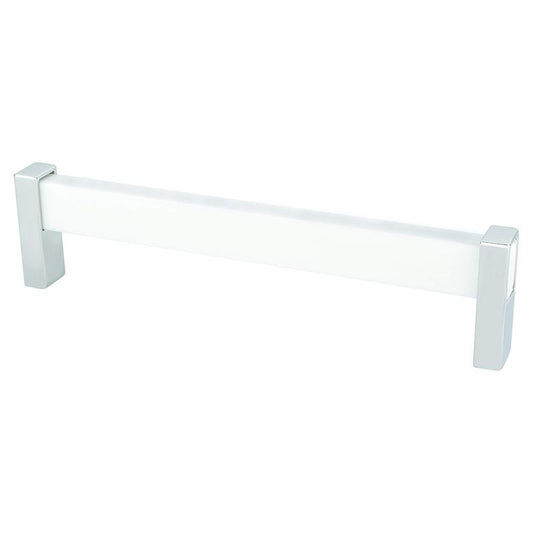 6.63" Contemporary Rectangular Pull in Polished Chrome White from Prism Collection
