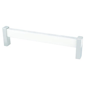 6.63' Contemporary Rectangular Pull in Polished Chrome White from Prism Collection
