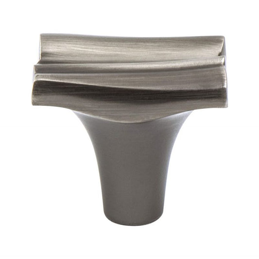 1" Wide Artisan Rectangular Knob in Brushed Tin from Puritan Collection