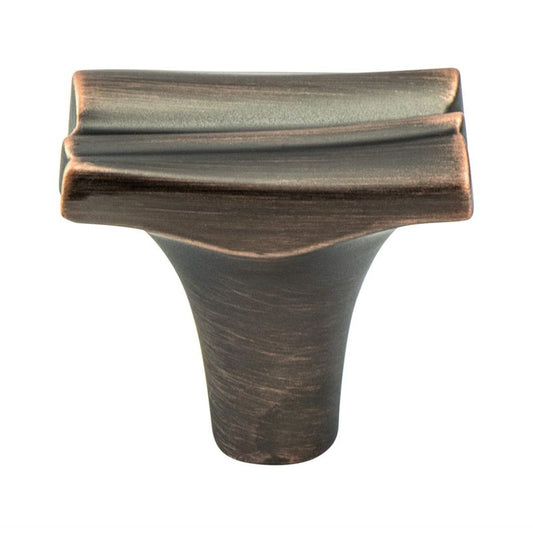 1" Wide Artisan Rectangular Knob in Verona Bronze from Puritan Collection