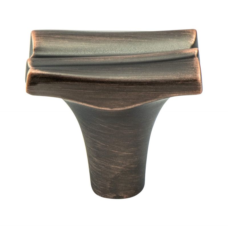 1' Wide Artisan Rectangular Knob in Verona Bronze from Puritan Collection