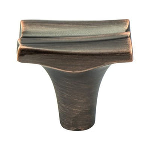 1' Wide Artisan Rectangular Knob in Verona Bronze from Puritan Collection