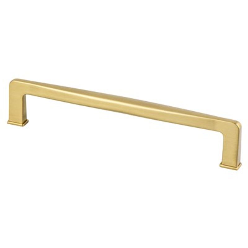 6.94' Transitional Modern Contoured Square Pull in Modern Brushed Gold from Subtle Collection