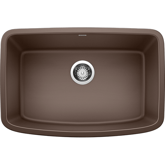 Valea 27" Granite Single-Basin Undermount Kitchen Sink in Cafe Brown (27" x 18" x 9.5")